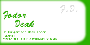 fodor deak business card